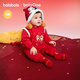Balabala children's clothing baby jumpsuit baby New Year's clothing romper suit hayi 2025 new winter clothing bag fart clothing festive and cute