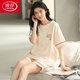 Langsha (Langsha) High-End 2025 Sommer-Pyjama für Frauen Pure Cotton Shorts Koreanische Version Süßes Plus-Größe für Außenbaumwoll-Kleidungsstücke Set A9856 m (75-95jin [Jin gleich 0,5 kg]))