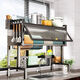 Kitchen multifunctional sink countertop dish drain rack storage shelf cabinet storage cabinet storage rack storage cabinet obsidian black 85cm long main rack luxury accessories