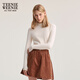 
Teenie Weenie Bear Women's T-shirt 2025 Autumn New Small Tretleneck Fleece Base Long Sleeve Top Ivory White M