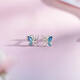 Saturday Fortune PT950 enamel butterfly platinum earrings B0910975, about 1.54g, a pair, birthday gift