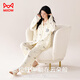 
Cat men women's pajamas spring and autumn 2025 new long-sleeved cartoon star puppy print cute home clothes beige L