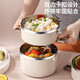 Jingdie insulated lunch box for work stainless steel lunch box insulated lunch box portable lunch box multi-layer with rice bowl large capacity portable lunch box beige double layer