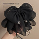 Black bow ribbon hair accessories hairpin ponytail catcher on the back of the head large headdress hairpin hairpin catcher fabric 1 chiffon bow ribbon ponytail clip