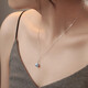 Everlasting Leaf Akoya Pearl Pendant Japanese Seawater Clavicle Chain Silver Blue True Doma Necklace 18K Gold Neck 12-12mm