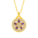 Mingzuan International 18K gold shell sunflower pendant female au750 zircon inlaid neck necklace as a birthday gift for girlfriend
