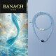 Banach Aquamarine Bracelet 108 Buddha Beads S925 Silver Freshwater Pearl Bracelet for Women Three Circles Bead Diameter 8mm