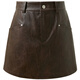Sancai 2025 winter new leather skirt skirt high waist A-line skirt short skirt retro modern M