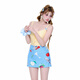ShiKaiDi Dopamine Girl Yellow One-piece Sexy Suspenders Detachable Skirt Resort Hot Spring Swimsuit Women Sky Blue_Swimsuit + Skirt M_85-100Jin Jin equals 0.5 kg