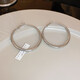 Silver Needle Plain Circle Earrings European and American Simple High-end Earrings Fashion Versatile Niche Design Earrings for Women Wholesale Silver Needle - Silver