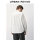 UR new autumn men's interesting pattern super loose long-sleeved cardigan shirt UMV250067 original white 2XL L (XL-)