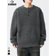 Dances with Wolves (DANCING WOLVES) xxbro men's #Henry collar thickened winter lazy style knitted inner sweater men's versatile loose bottoming shirt dark gray M