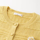
InMAN (INMAN) Fashion Simple Three-dimensional Crochet Knitted Cardigan for Women 2025 Autumn Elegant Versatile Retro Sweater Jacket Yellow M