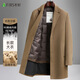 Shanshan Down Liner Wool Coat Men's Mid-Length Autumn and Winter Suit Collar Woolen Coat Woolen Winter Jacket Brown XL