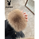 Playboy (PLAYBOY) off-season deal with rich woman daughter down coat women's big fur collar long coat down jacket slimming temperament black with fur collar official flagship version with shipping insurance S 80-105