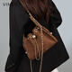 Viney new bag women's bag brand crossbody bag light luxury bucket bag birthday gift for girlfriend and wife coffee color high-end practical shoulder bag fashionable and versatile casual large capacity commuter armpit bag