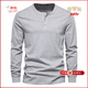Yalu 2025 new autumn casual European size Henry collar long-sleeved T-shirt men's slim sports bottoming shirt men's white XS