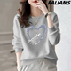 Sudadera mai Xueren para mujeres 2025 Autumn New Corea Version de manga larga Sudadera suelta de gran tamaño suelta y versátil Top de casual