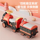 Yunya small train can seat people, remote control children's electric car, men's and women's toys, four-wheel car, two-seater, baby can spray, retro red - dual electric dual drive - front compartment - remote control - with spray