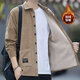 Shirt Men's 2025 Winter Velvet Jacket Casual Loose Shirt Work Clothes Men's Khaki Velvet M