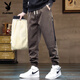 Playboy winter all-in-one velvet casual pants for men, autumn and winter loose harem pants with velvet and thickened outer wear sports pants, gray velvet XL 31/32 size