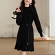 Robe de marque haut de gamme de luxe ehangy pour les femmes 2025 Nouvelle mi-haut à demi-manche en tricot, jupe décontractée à la mode APPRICOT Couleur S 80-95jin [Jin est égal à 0,5 kg]