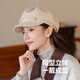 Zhenxiang Hat Women's Autumn and Winter High-end Korean Style Octagonal Hat Fashionable Peaked Hat Beret Showing Small Face and Keeping Warm Beige One Size 55-58cm