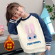 Disney girls autumn and winter sweatshirt girls Zootopia velvet thickened top children's casual pullover navy blue 140