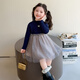 Disney (Disney) girls winter dress 2025 new children's autumn and winter velvet fashionable baby girl super beautiful princess dress off-white thickened and warm 110