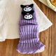 Cotton knitted socks for girls in spring and autumn pile socks stockings Lolita wool Jk socks autumn and winter warm leg warmers purple 1 pair one size fits all recommended 3-12 years old flat lay about 30CM