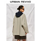 UR new autumn women's amber streamer style contrast drawstring hooded windbreaker UWU150024 light khaki (loose) XS