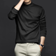 Kuraishi Kazuki long-sleeved T-shirt men's 2025 spring and autumn half turtleneck mercerized cotton slim bottoming shirt casual top versatile trendy beige XL