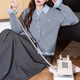 TonLion 2025 autumn and winter woven splicing lapel double-breasted fake two-piece women's cardigan sweater