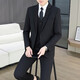 Suit suit men's business casual formal three-piece slim suit jacket men's wedding groom's best man's dress medium gray top + trousers + vest XL recommended 120-135Jin Jin equals 0.5 kg