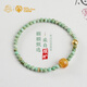 Potala Palace Original Mine Green Pine Beeswax Bracelet 925 Silver Transfer Beads Millet Beads Bracelet Men's and Women's Birthday Gift for Girlfriend