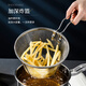 Fat Donglai's same style stainless steel fryer 304 household small deep-fried skewers pot with filter induction cooker mini fuel-saving deep fryer new 304 steel handle fryer basket 20cm