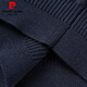 Pierre Cardin 100% pure wool sweater short-sleeved round neck men's solid color versatile half-sleeved machine washable base sweater