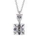 Super flash pt950 platinum princess necklace for women, high-end pear-shaped water drop pendant, 3 carat large square diamond clavicle chain D-E/extreme white 3 carat LC/mirror flawless square diamond necklace + counter packaging