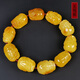 Amber style, one thing, one picture, one certificate, beeswax bracelet, Pixiu bracelet, men's style, natural amber carved Russian material, 20.85g, 18*13*11mm