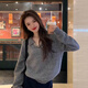 Su Yuwei Korean style pink polo collar sweater for women in autumn and winter, stunning and beautiful, soft and waxy sweater, loose inner lapel top, pink. Follow the store - free shipping insurance S (80-95Jin Jin is equal to 0.5kg)