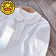 G.duck children's clothing girls white shirt pure cotton boys simple POLO long-sleeved school uniform white shirt children's lapel bottoming shirt white boys POLO collar long sleeves 120 cm recommended height 110-120cm5-6 years old