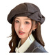 QUEEN TRIP autumn hat women's small fragrant bow high-end beret socialite daughter style fashionable face small octagonal hat gray