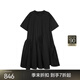 JNBY/江南布衣25夏新品连衣裙短袖宽松圆领优雅灵动5P4G13790 001/本黑 L