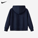 NIKE Nike Boys Hooded Sweatshirt with Velvet 2025 New Autumn and Winter Girls' Clothing Big Children's Thickened Top to Keep Warm in Winter Indigo 2233 Velvet and Thickened High Weight 160/L Recommended Height 152-158cm