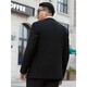 Luo Meng plus size suit men's suit plus fat plus fat business formal suit jacket wedding black loose spring and autumn new style two-button pure black single suit jacket + tie no trousers four seasons 4XL /190 recommended 165-185Jin Jin is equal to 0.5 kg