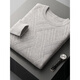 
New autumn and winter men's cardigan thickened loose sweater round neck casual base knit sweater cashmere sweater This cyan L 140-160Jin [Jin equals 0.5 kg]