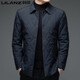 Lilang Men's Cotton Jacket Winter Lightweight Warm Lapel Middle-aged Cotton Jacket Business Men's Jacket Cotton Jacket 9602 Navy Blue L 170