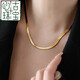 The heart never fades ~ 18k bag gold snake bone necklace women's short necklace wide ins cold style simple multi-layered silver snake gold snake bone necklace 4MM