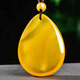 One Thousand Years Jade Chicken Oil Yellow Beeswax Wushi Brand Pendant Men's and Women's Chinese Style Auspicious Water Drop Jade Pendant Holiday Gift Style Six QZM8213i 7.78g