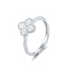 Mengjinyuan platinum ring four-leaf clover brushed sparkling live ring PT950 platinum birthday gift for girlfriend, weighing about 3.05g